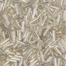 Miyuki Bugle 6mm Beads - Silver lined crystal BGL2-1